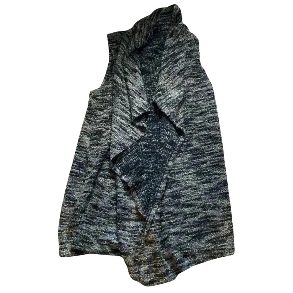 Vintage Wool Black With Multicolored Cardigan Vest‎ No Label Size Medium